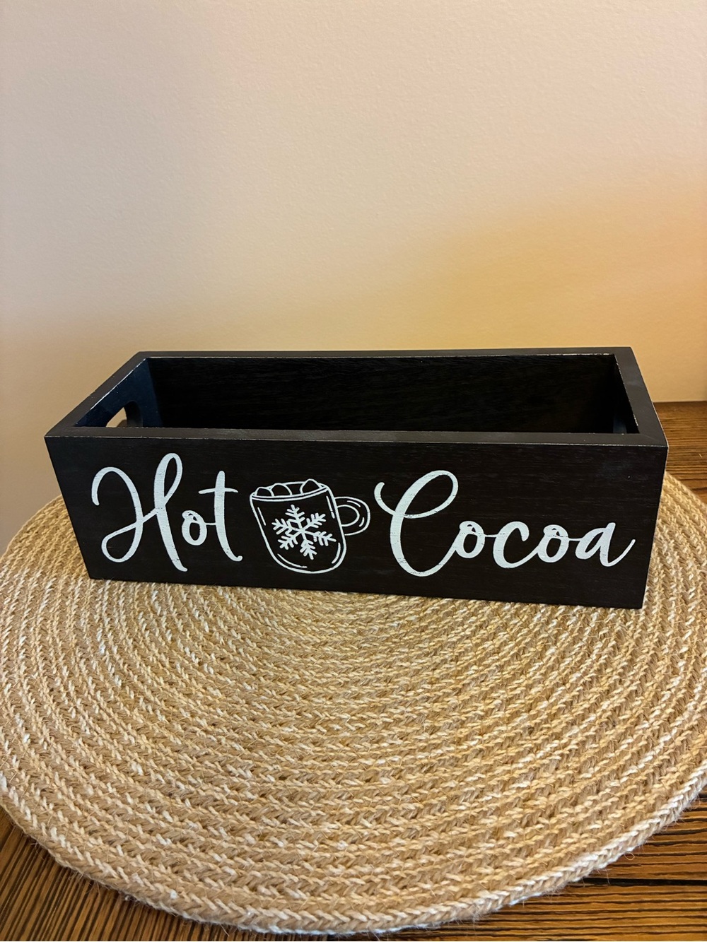 Hobby Lobby Black Wooden 'Hot Cocoa' Vanity Tray